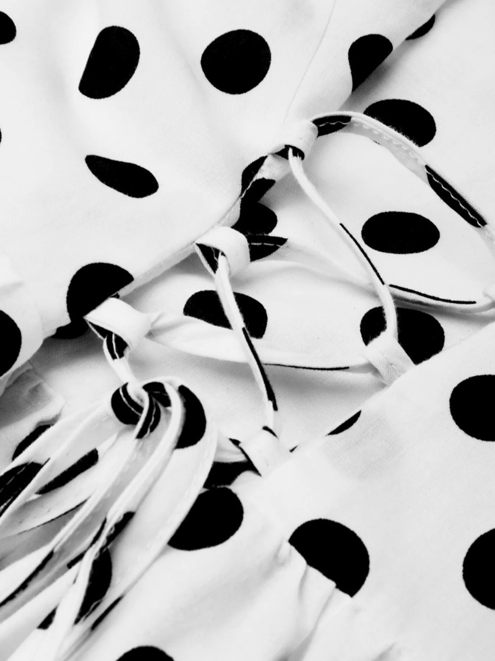 Polka Dot Sleeveless Midi Dress in Black & White #259 - Picture 11 of 13